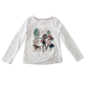 Isaac Mizrahi Kids' White Long Sleeve Tee with City Girls Graphic | Girl S (5/6)